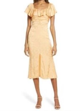 Elegant Orange Ruffle Dress